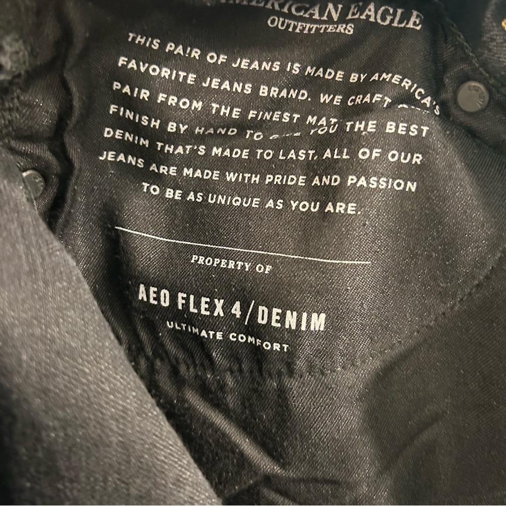 American Eagle Outfitters Extreme Flex 4 black denim slim ultimate comfort 34 - Picture 9 of 11
